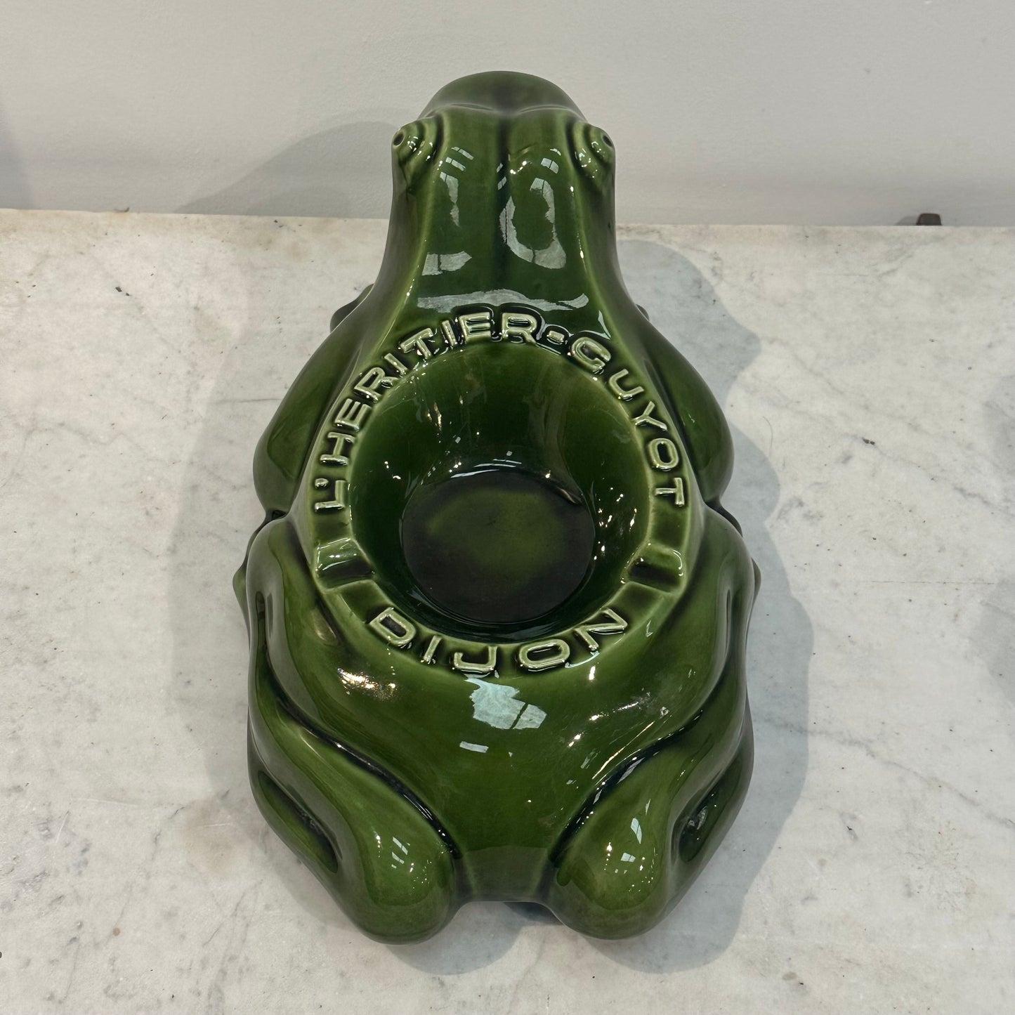 XL ceramic ashtray, FROG advertising for liquor distillers L’Heritier Guyot