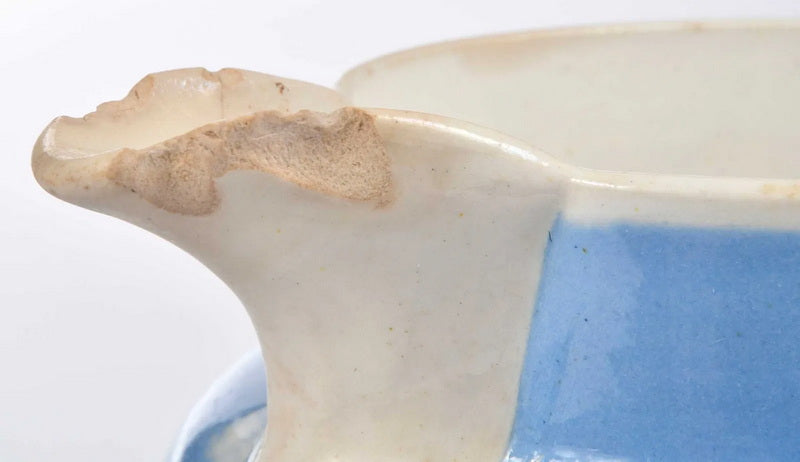 Rare English Mochaware Earthworm Pitchers, 2 available, 19th Century