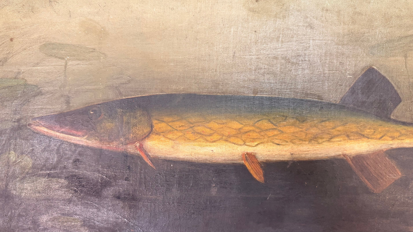 Folk art Style Vintage Fish Painting