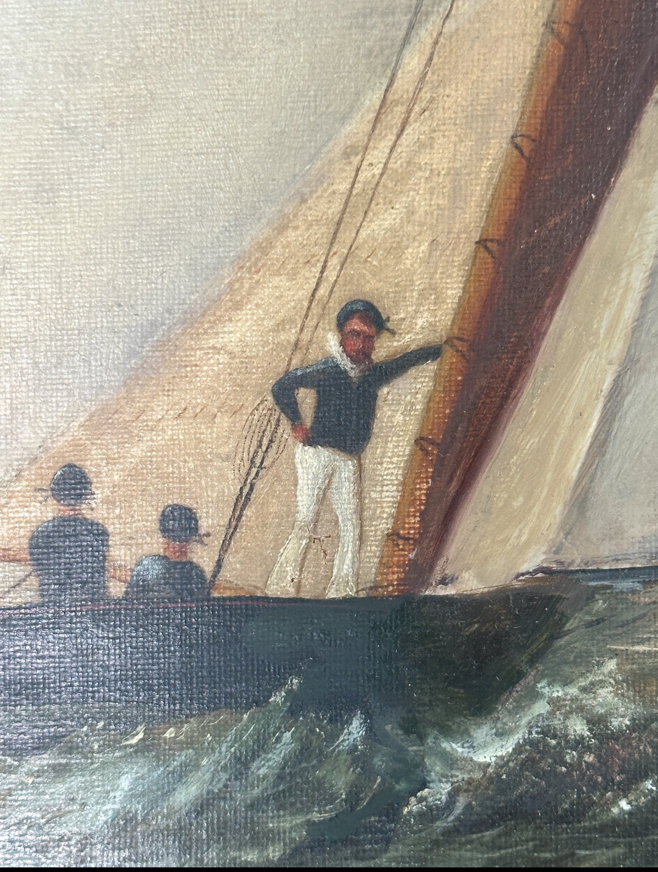 Sold. ❌Late 19th C Sailing Painting, Oil on Canvas.