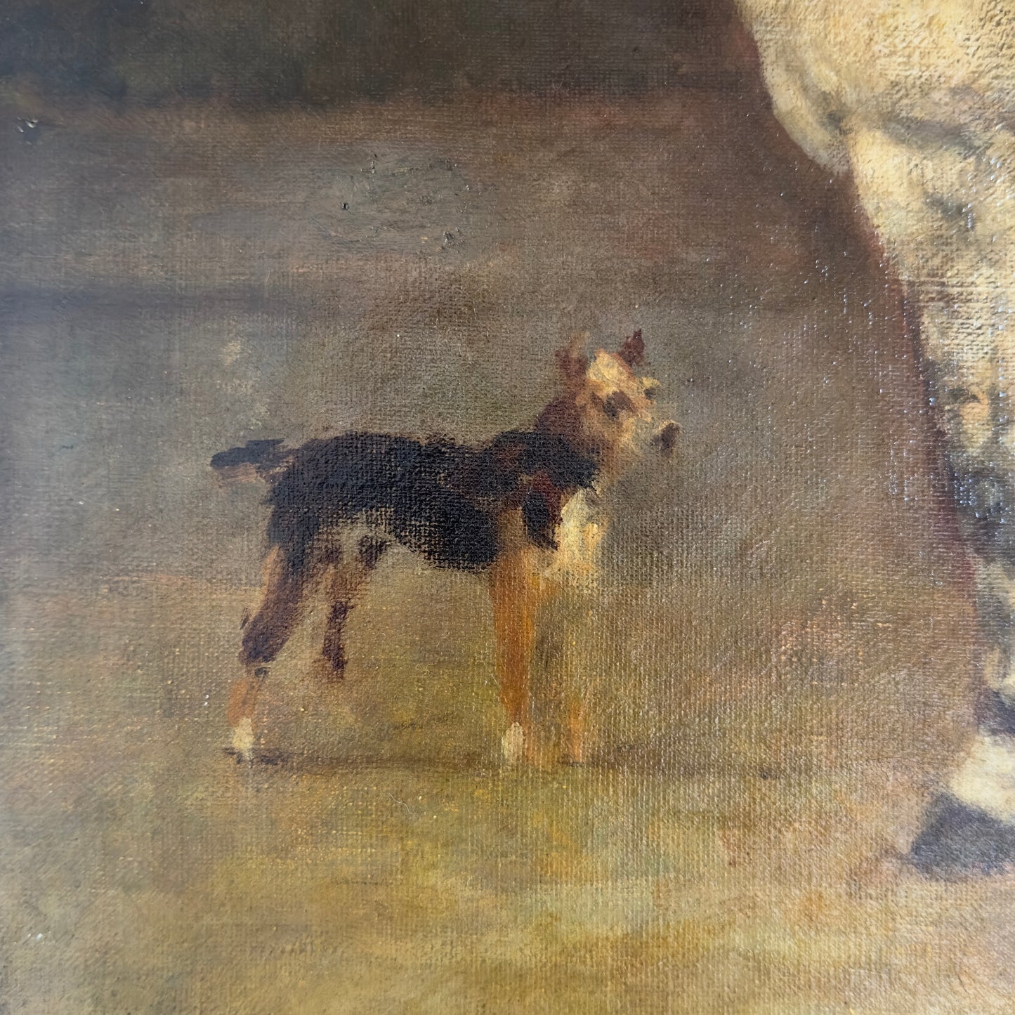 French 19th century Oil on Canvas of a Dappled Grey Horse
