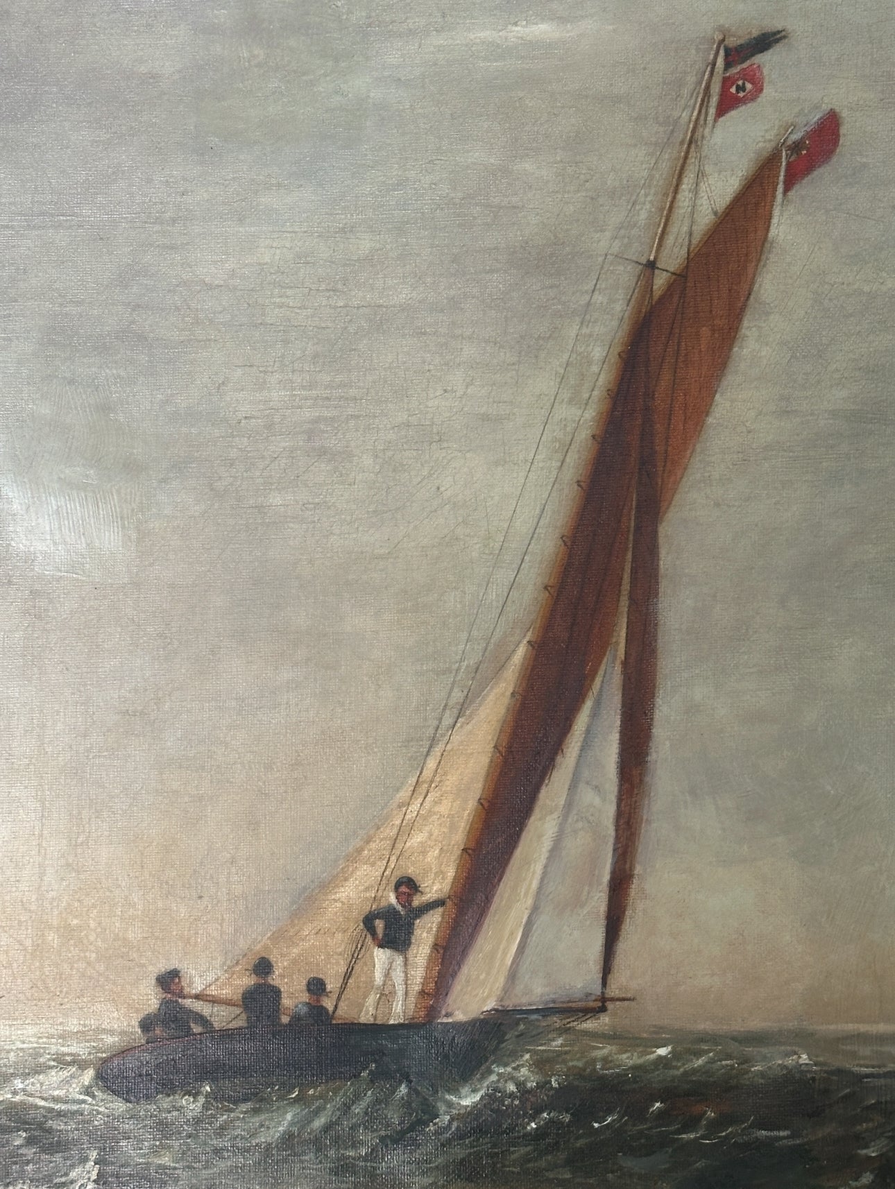 Sold. ❌Late 19th C Sailing Painting, Oil on Canvas.