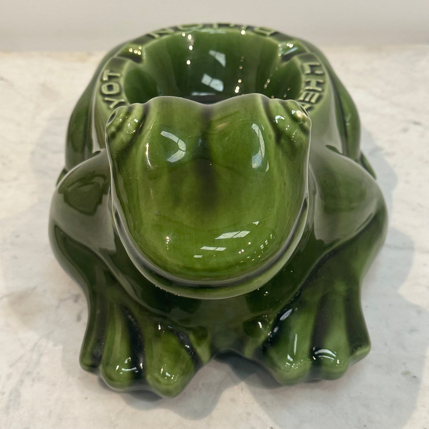 XL ceramic ashtray, FROG advertising for liquor distillers L’Heritier Guyot
