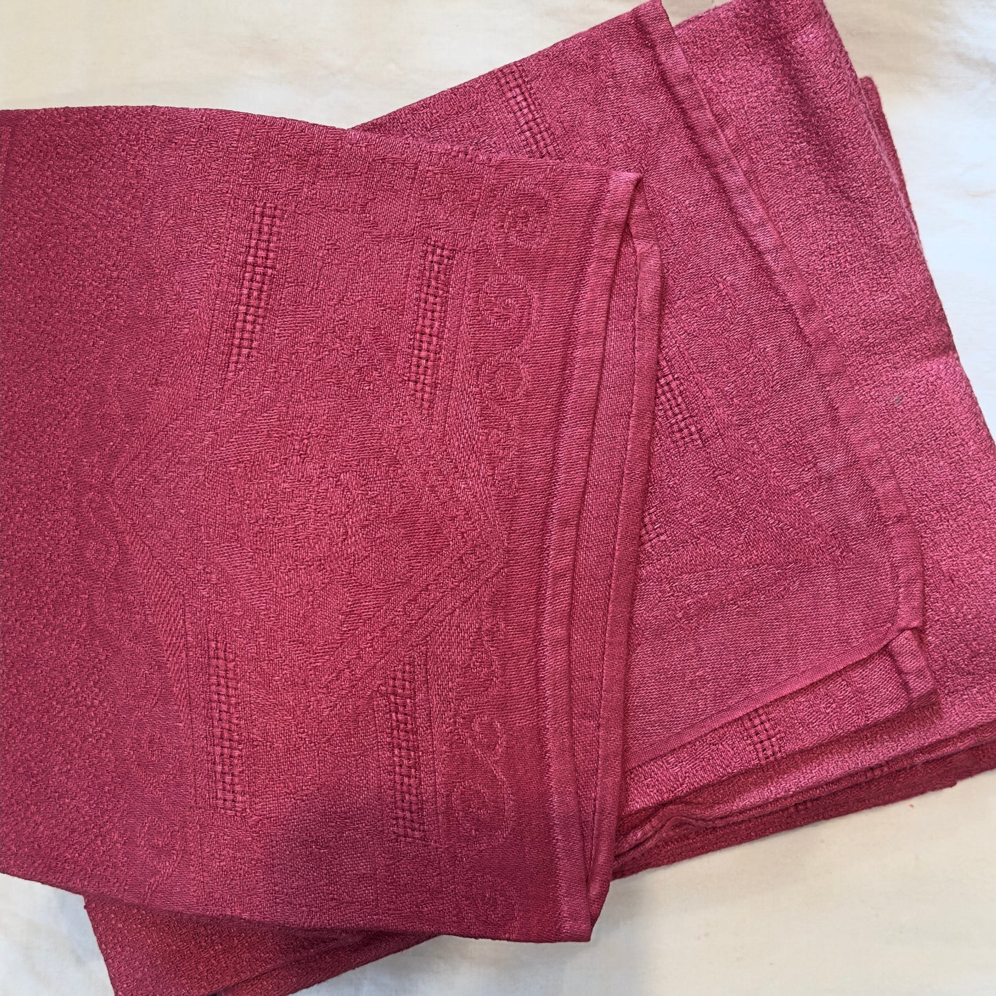 Large French Vintage Napkins in vivid Raspberry Pink.