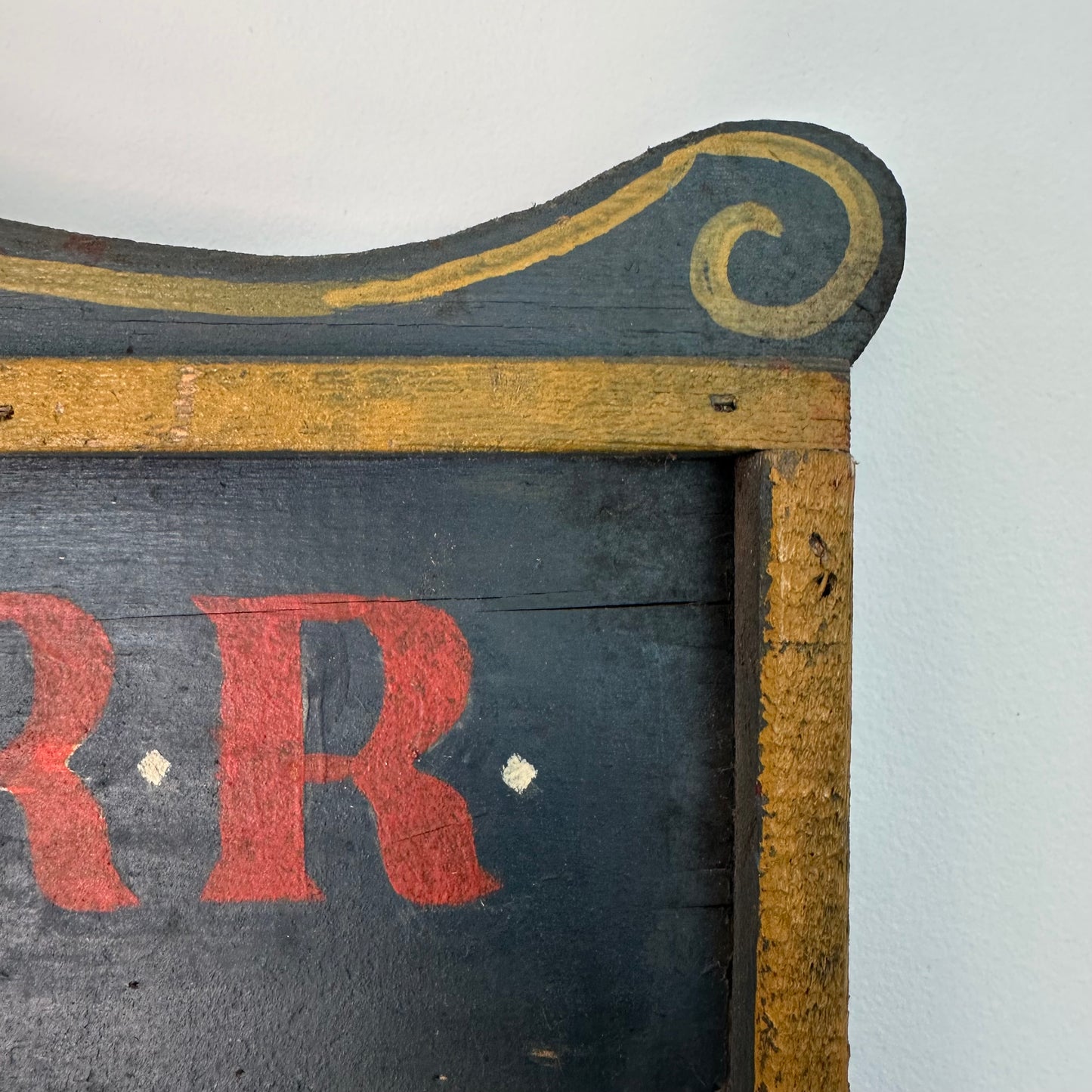Folk art Style Train office sign c1960
