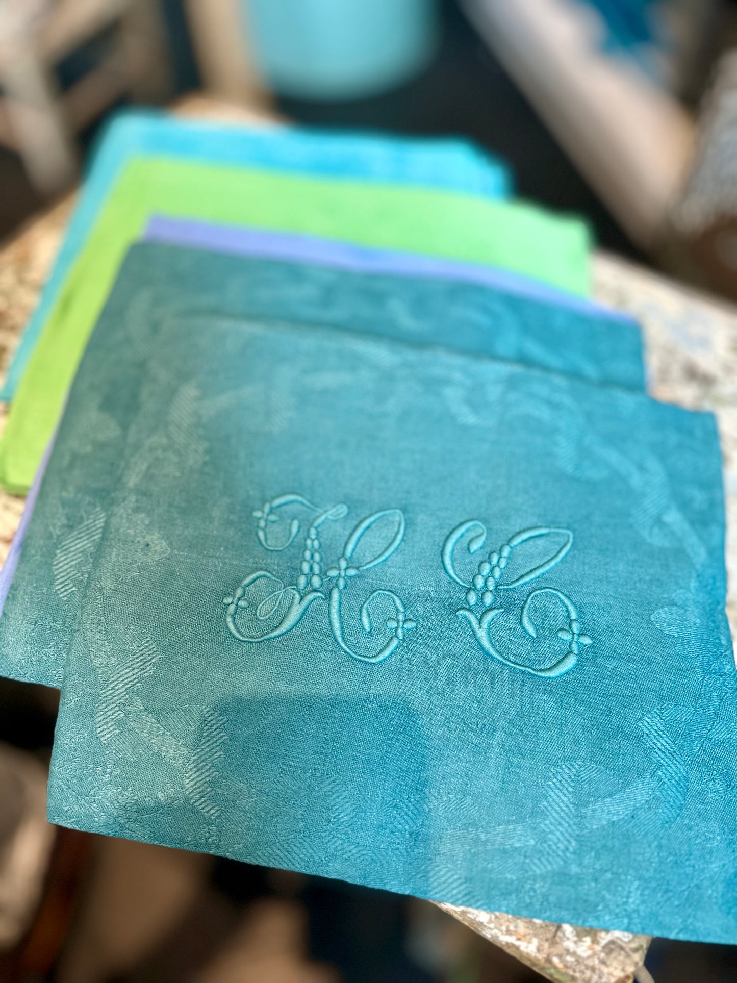 French Damask Napkind. Mixed Sets of 8