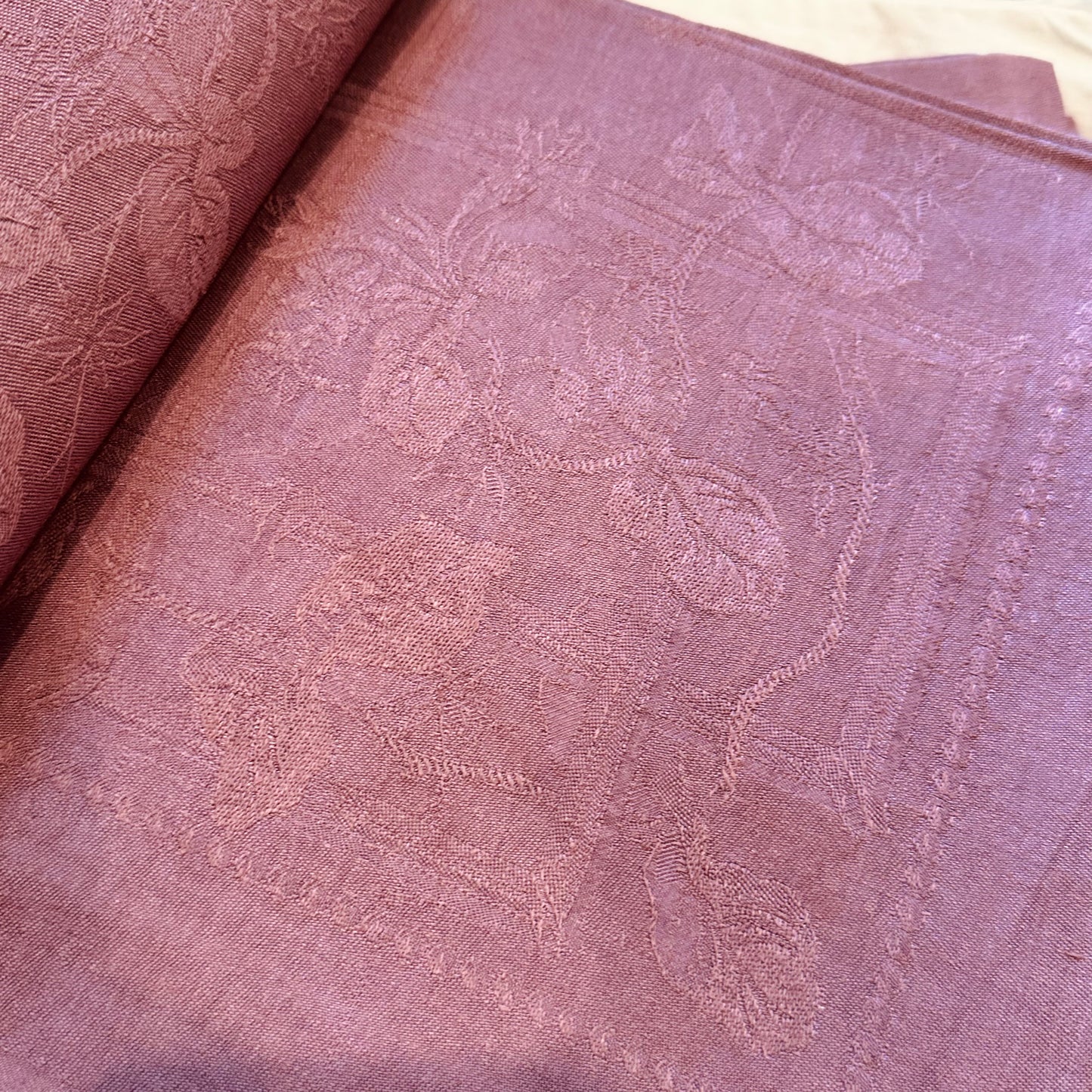 Very large French Damask Napkins in Eggplant