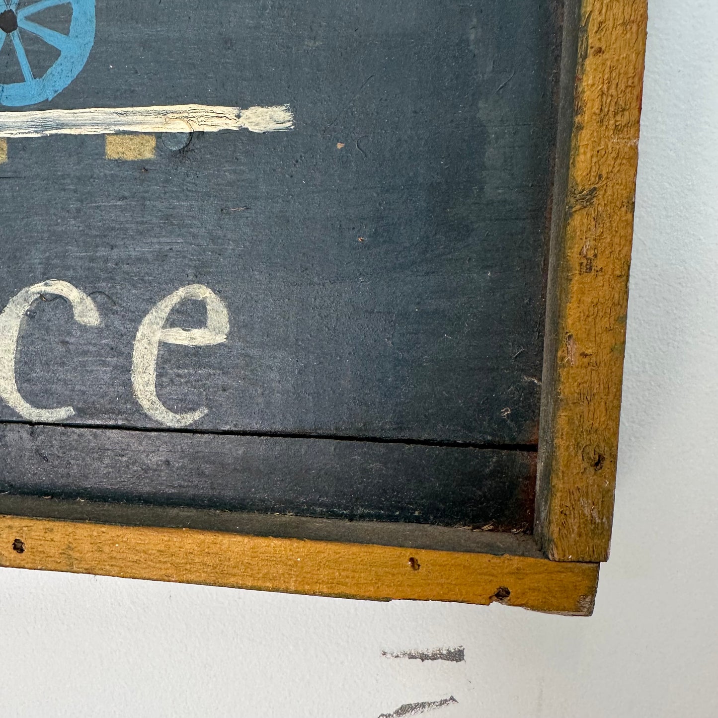 Folk art Style Train office sign c1960