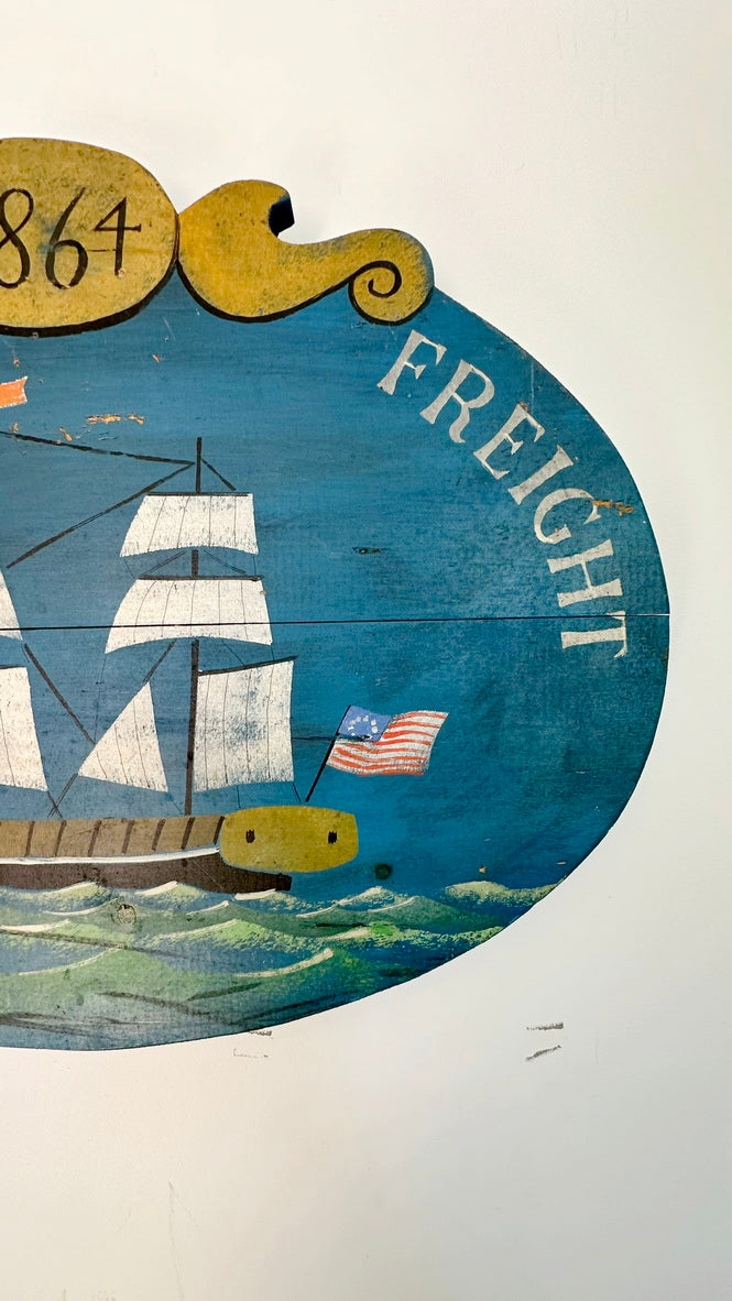 Folk art Style Freight sign c1960