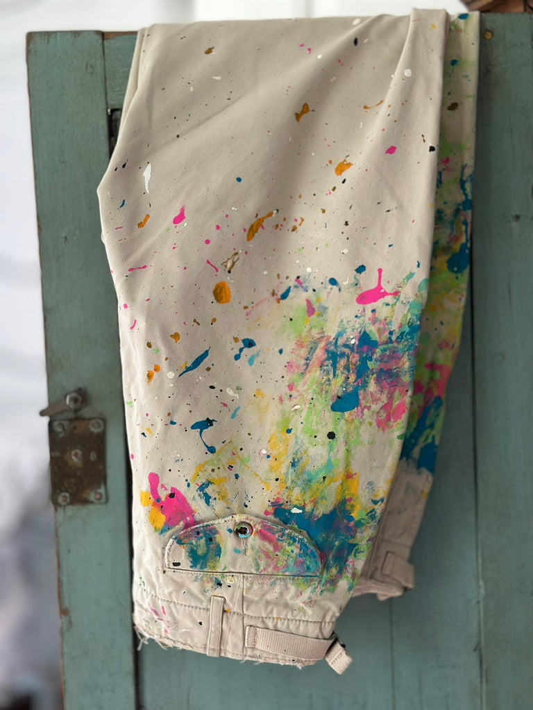 Polo Ralph Lauren paint splatter artist khaki chino pants Size 35 /32