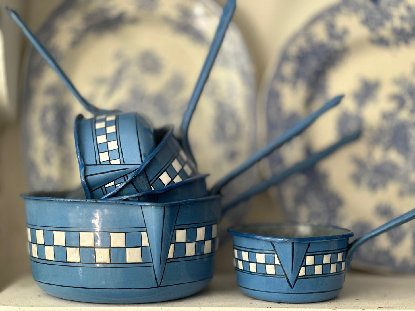 French c 1930 Enamel Pan Set