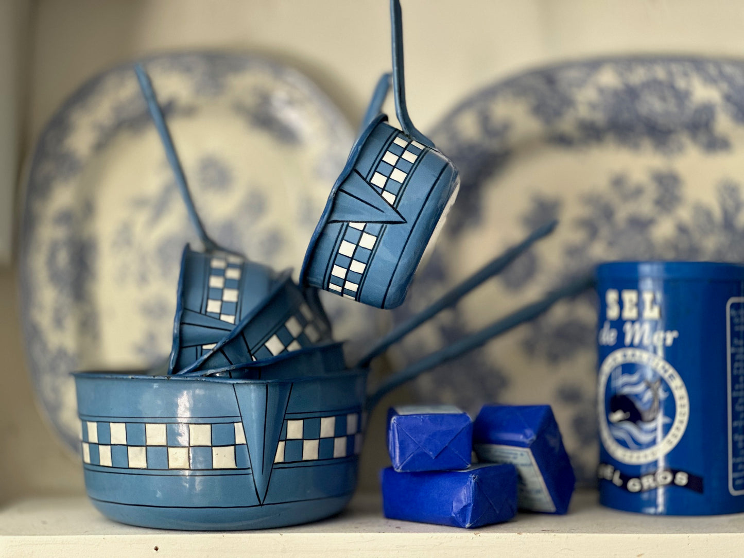 French c 1930 Enamel Pan Set