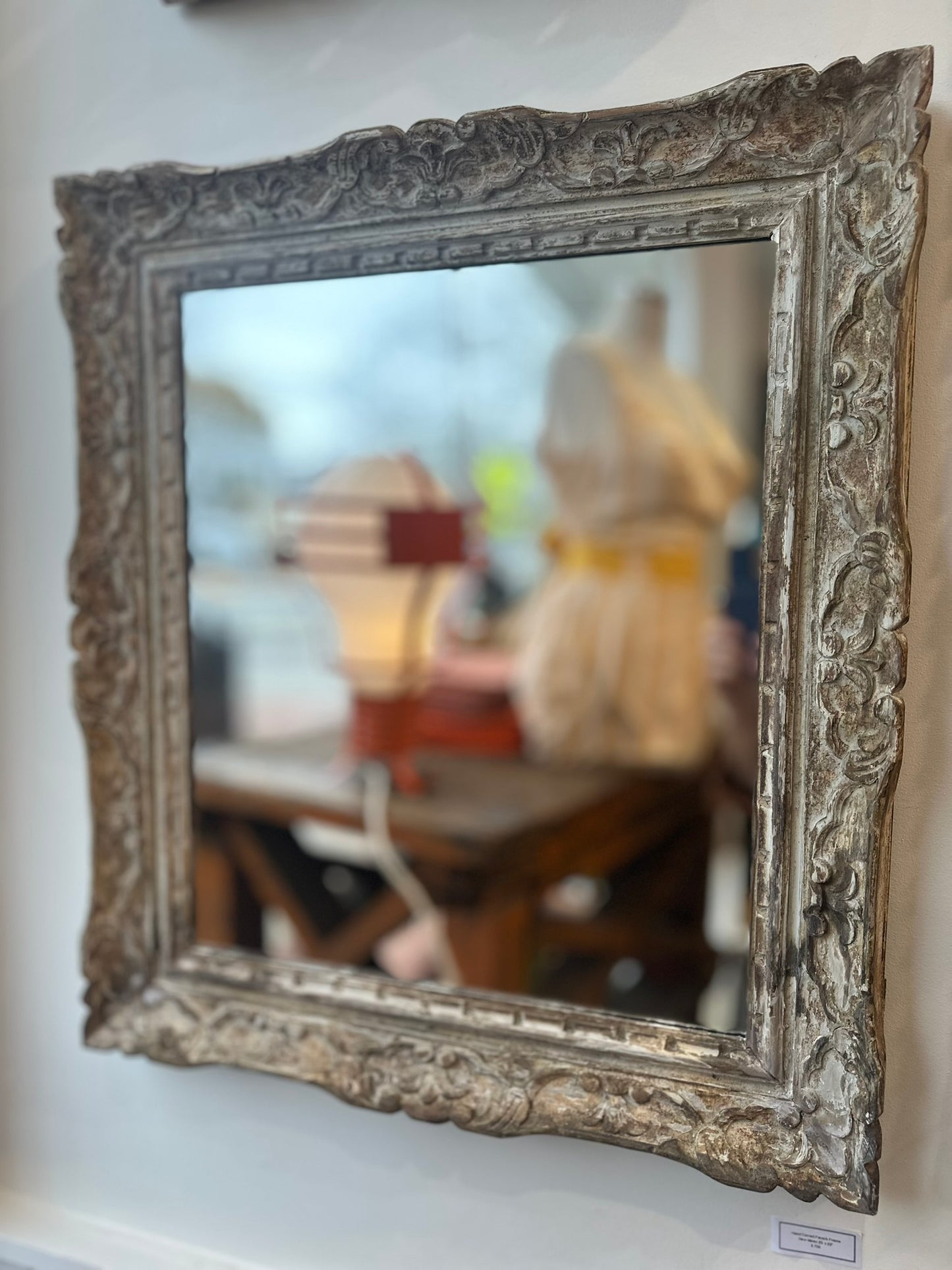 French 19th C Hand Carved Frame with New Mirror