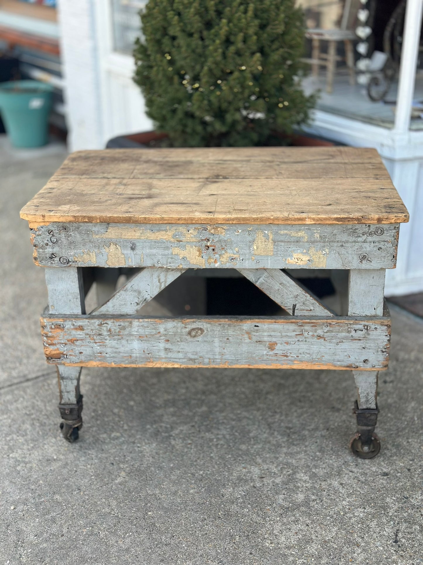 Wonderful Vintage Factory Trolley on Wheels