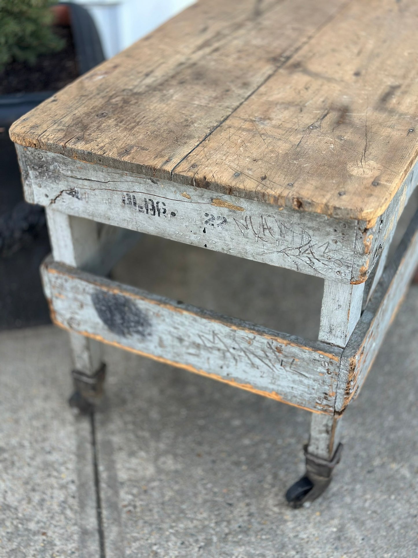 Wonderful Vintage Factory Trolley on Wheels