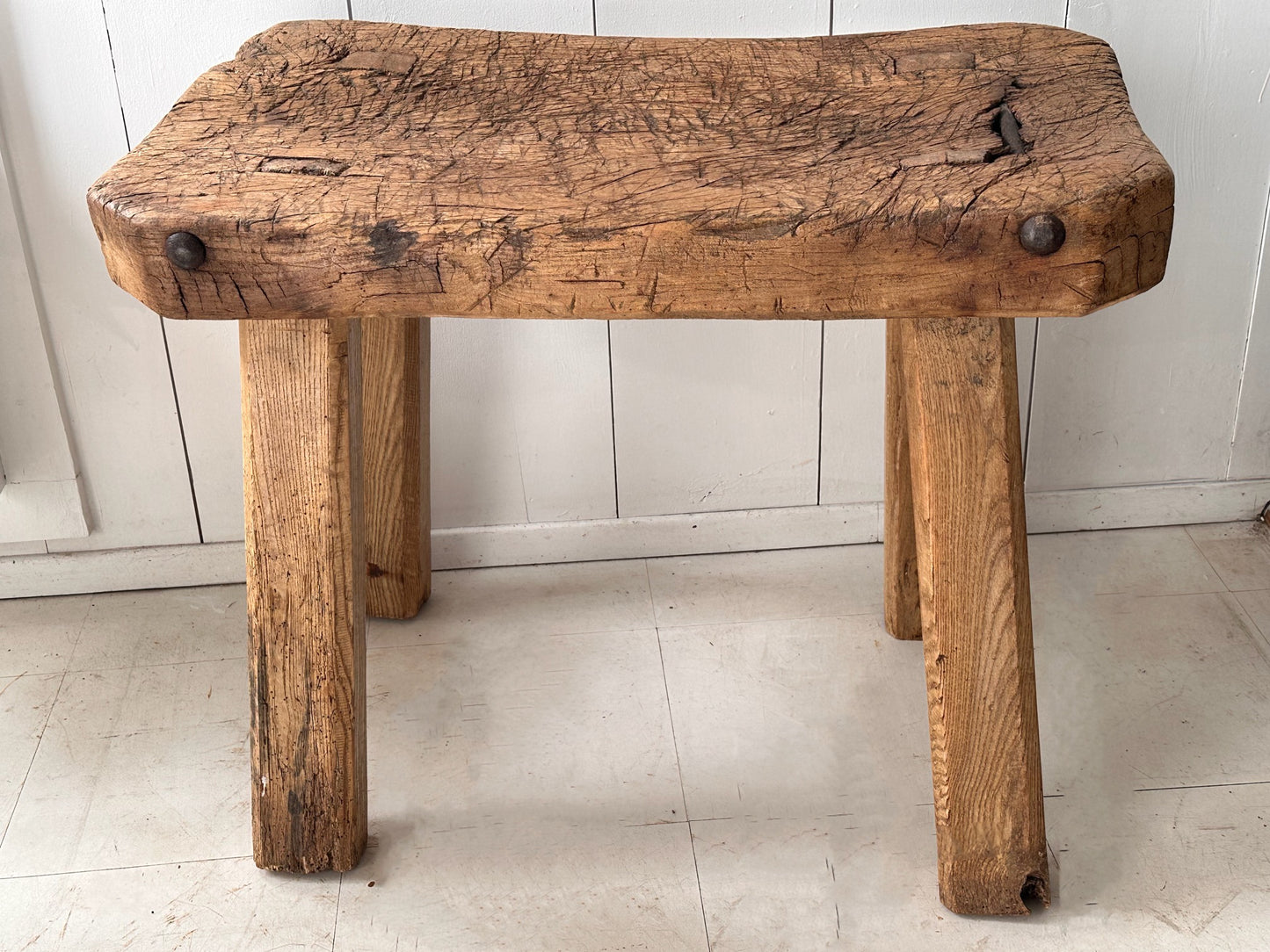 Rustic French Butchers Table, 19th Century, Side Table