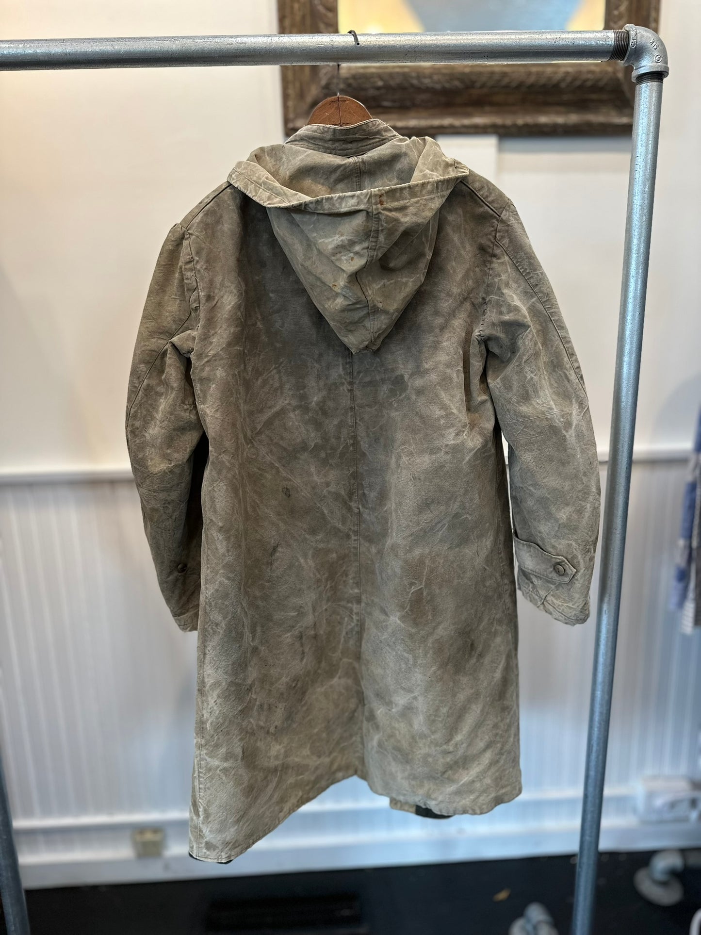 French Hooded Coat, lined with old wool blanket