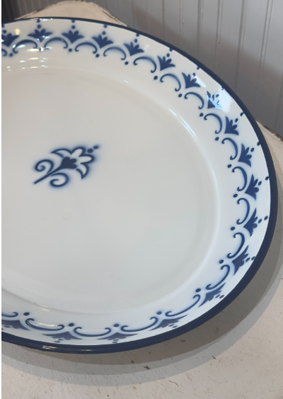 Oval Enamel Blue and white tray