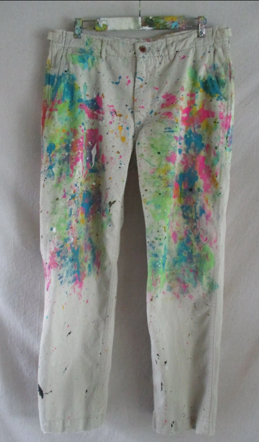 Polo Ralph Lauren paint splatter artist khaki chino pants Size 35 /32