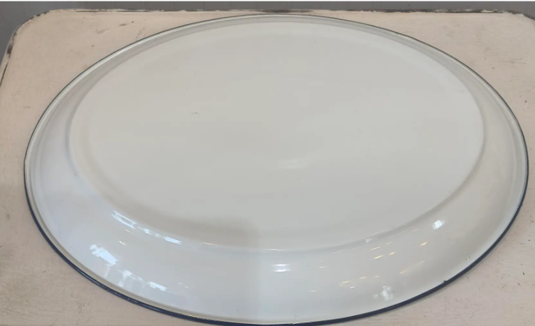 Oval Enamel Blue and white tray