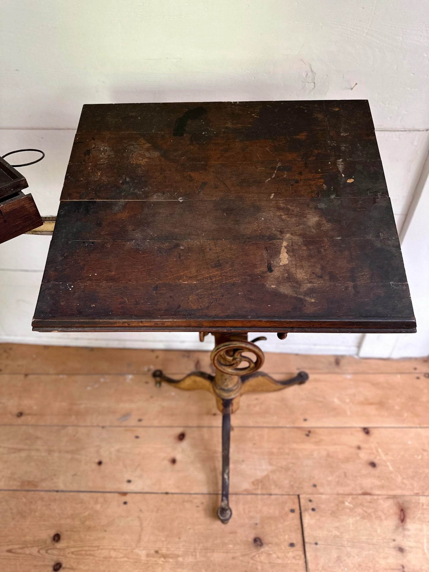 SOLD. Mid 19th Century American Cast Iron Artists Adjustable Table