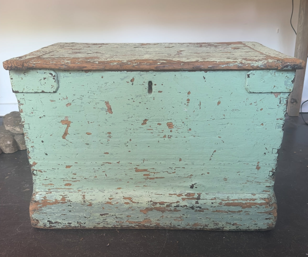 Pair English Painted Trunks, Side Tables