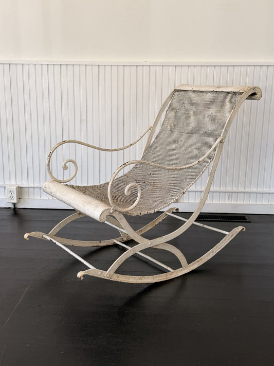 Rare 19th Century French Iron Rocking Chair