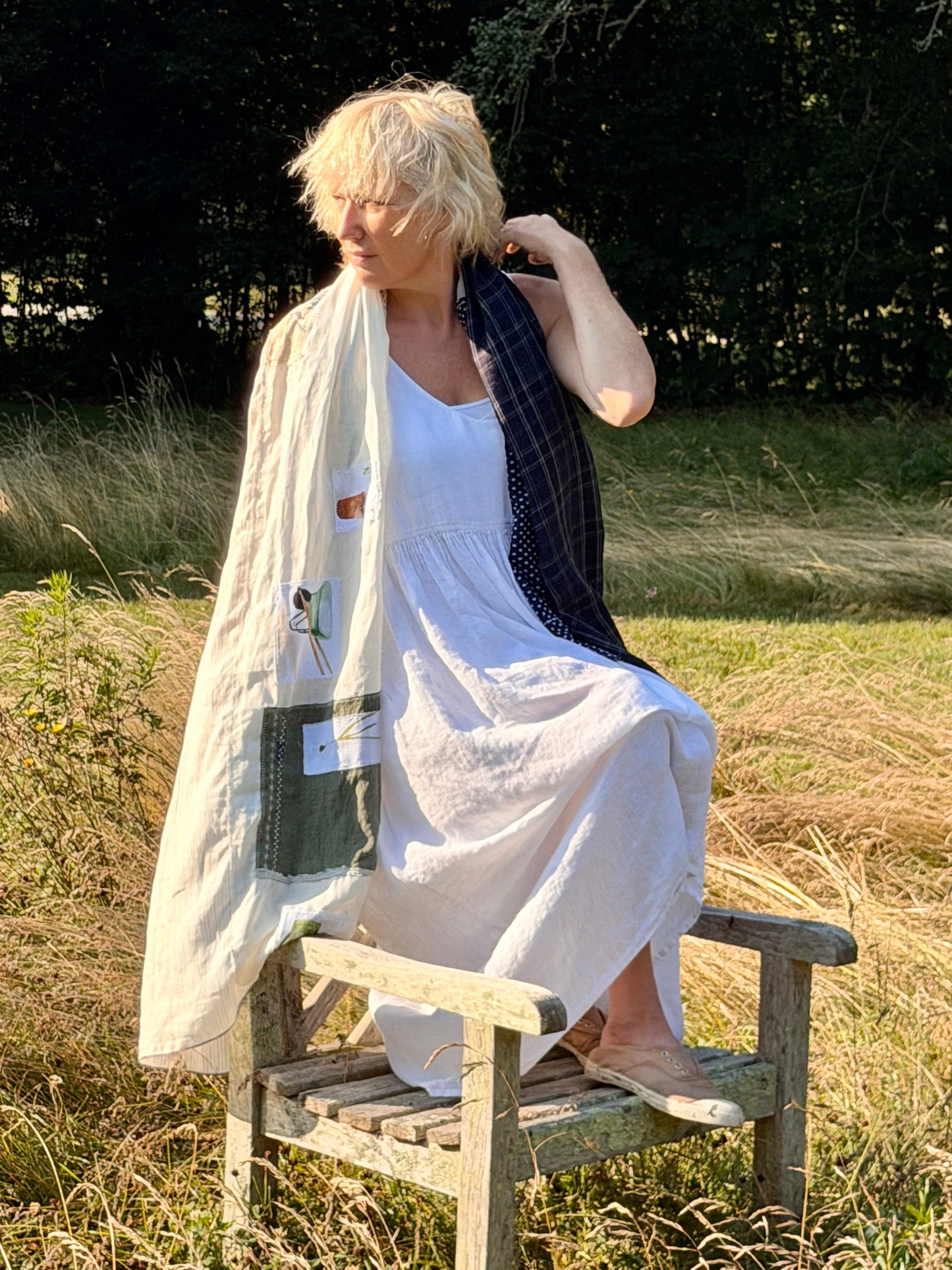 Patchwork Wraps, Scarves in Vintage Fabrics