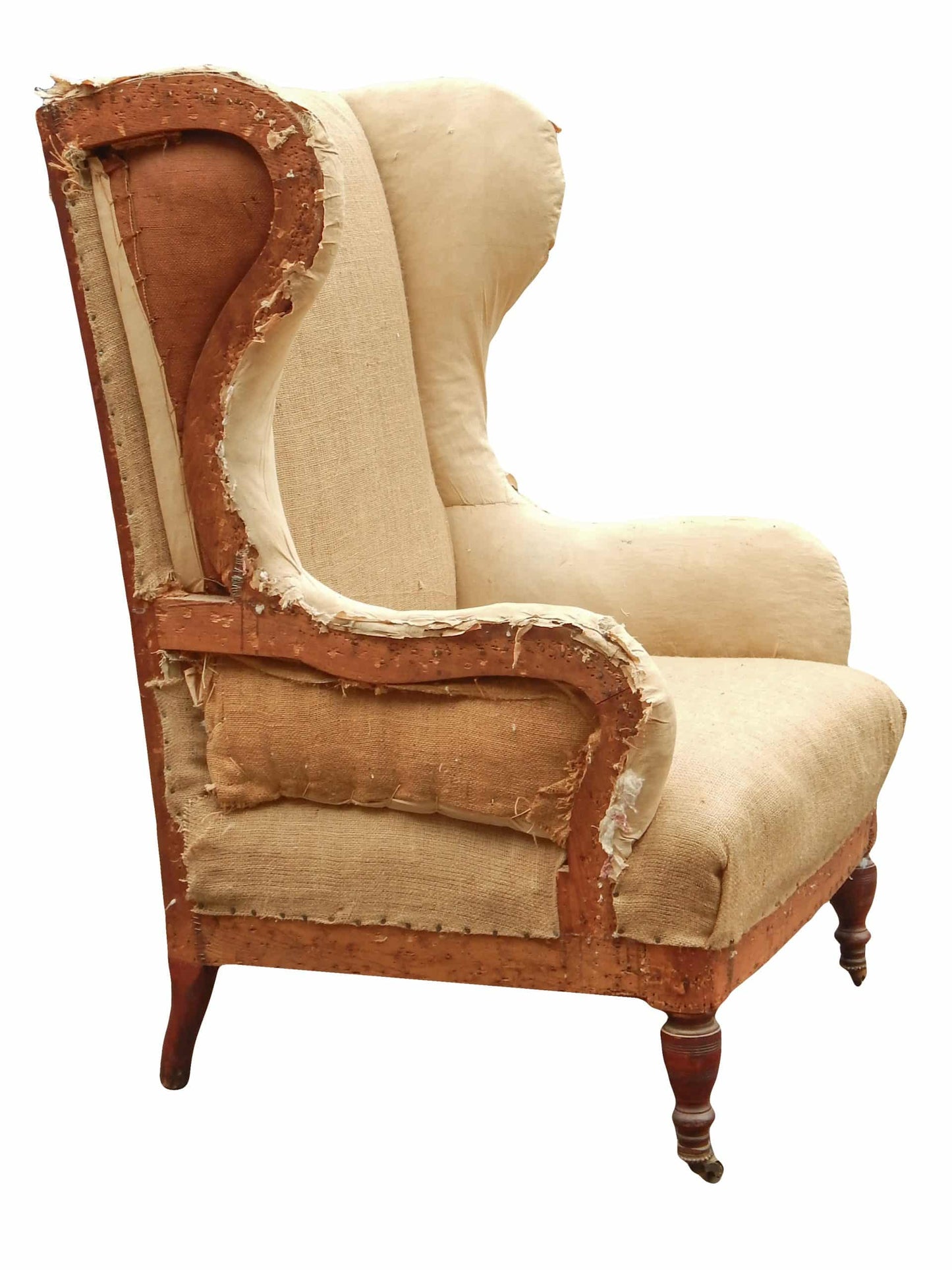 Superb English Country House Wing Chair in Deconstructed State