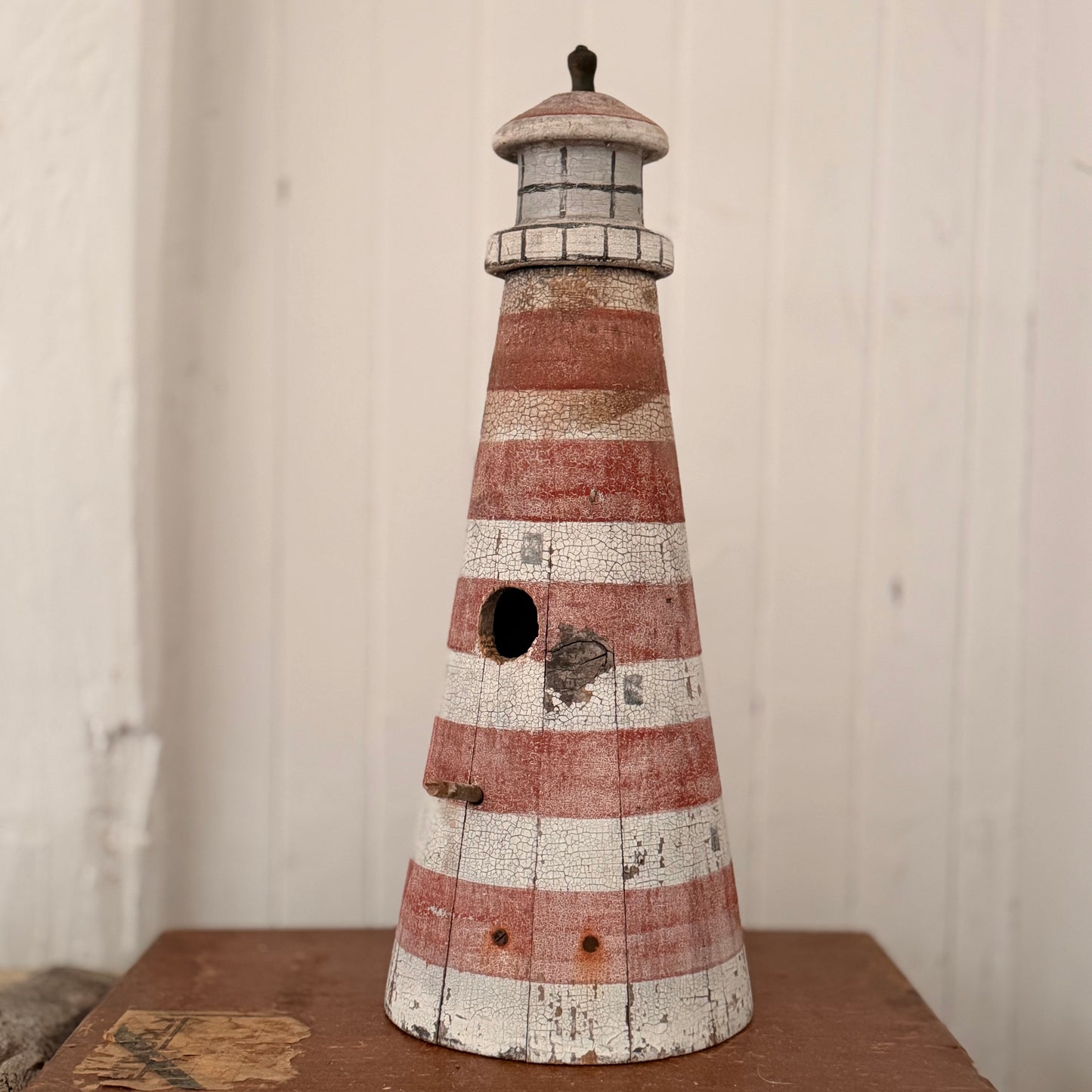 Folk Art Birdhouse in the Form of a Lighthouse