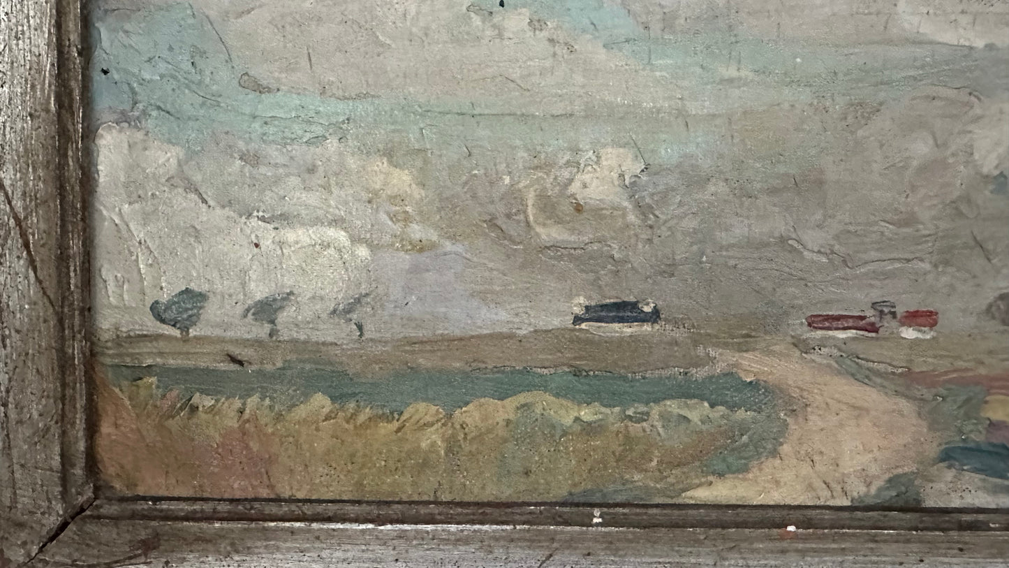 French Landscape oil on canvas dated 1930