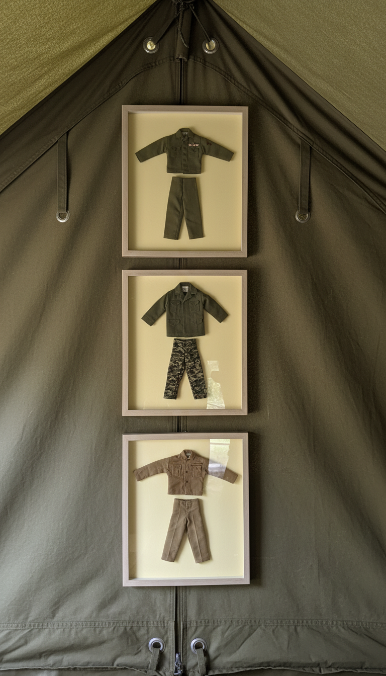 GI JOE framed uniforms