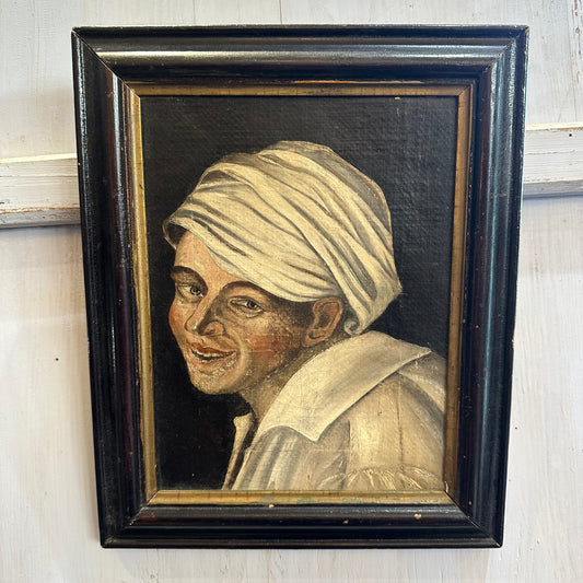 Small Portrait Oil on Board, of a Young Man