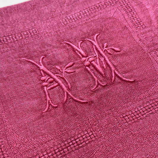 Large French Vintage Napkins in vivid Raspberry Pink.