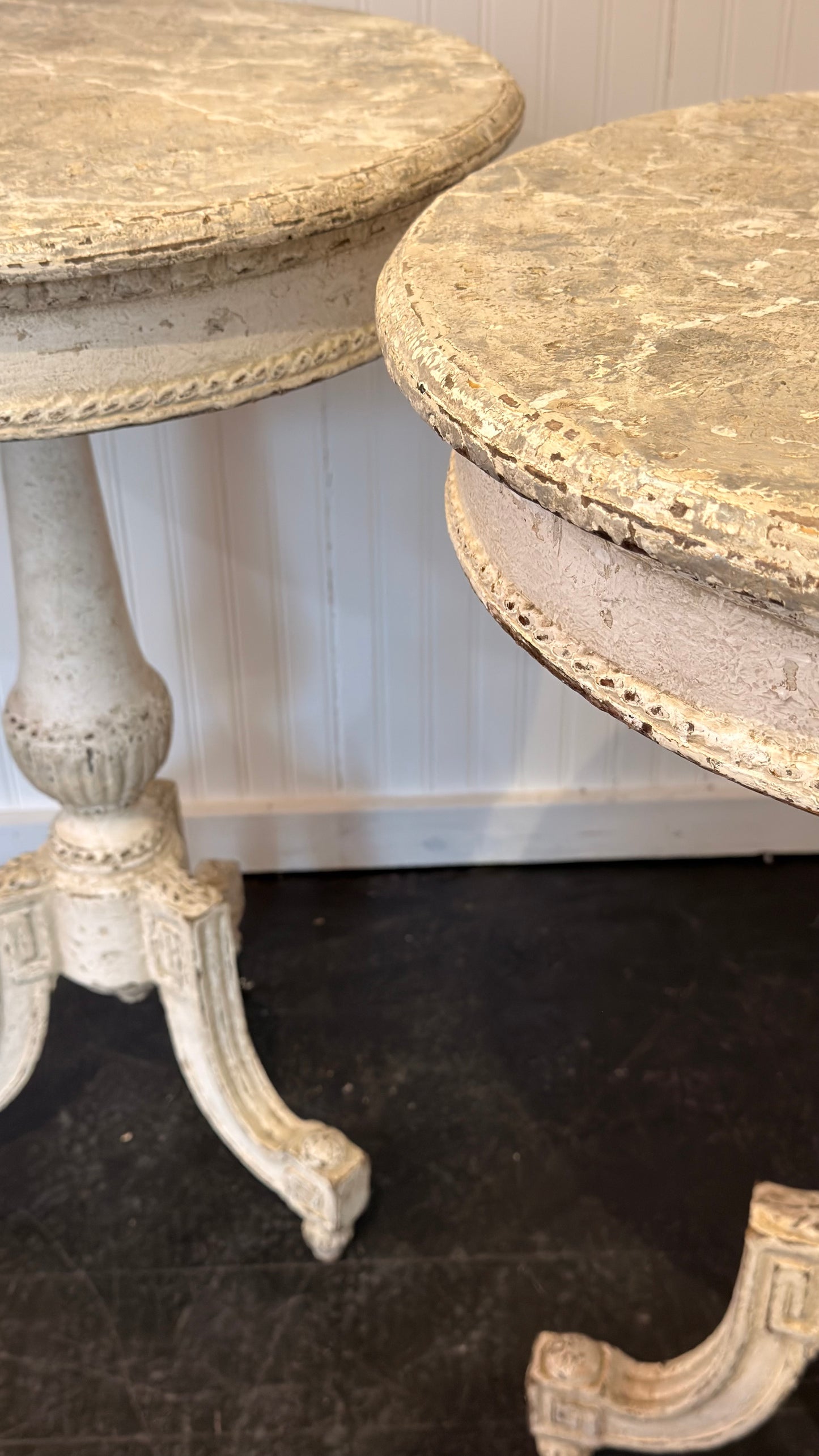 Pair Painted Side Tables.  Swedish c 1910