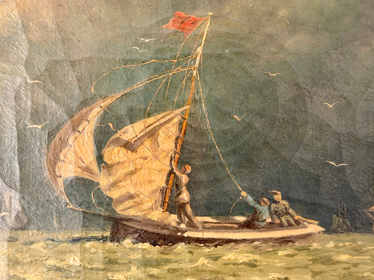 At Sea. Swedish oil on Canvas