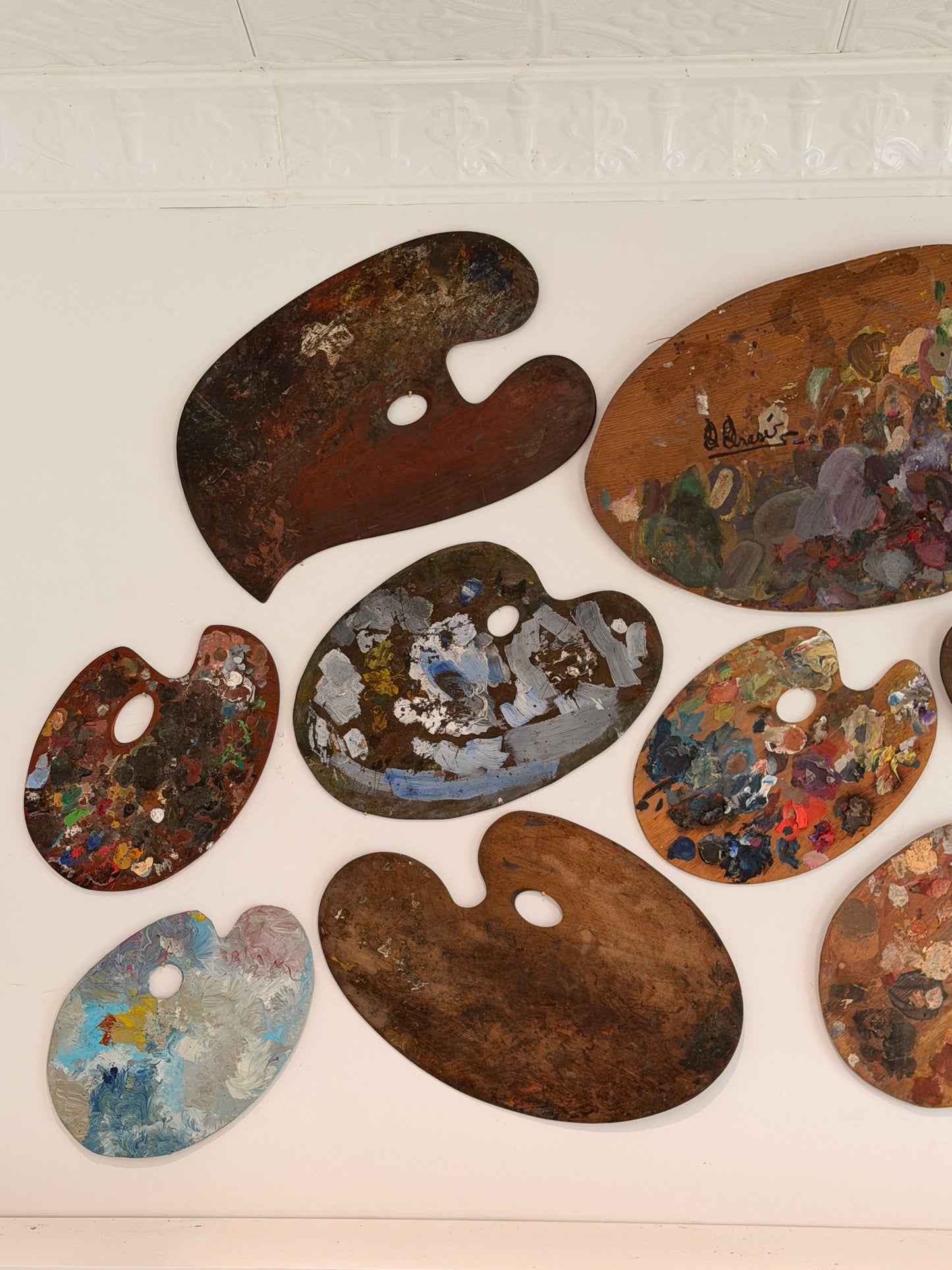 Collection of 13 Original Artists Palettes.