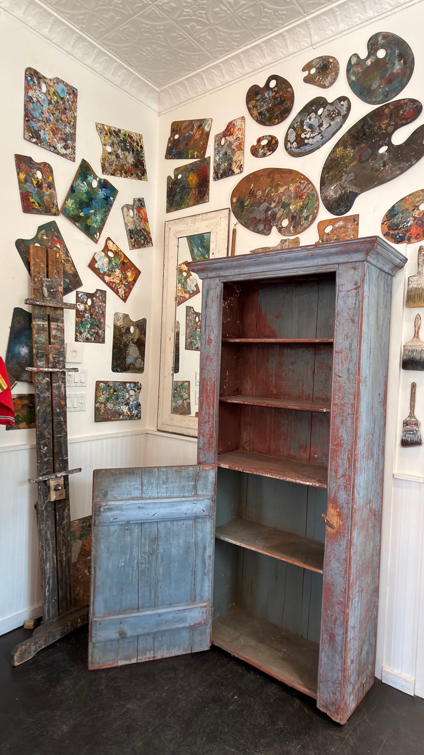 19th Century American Painted Cupboard