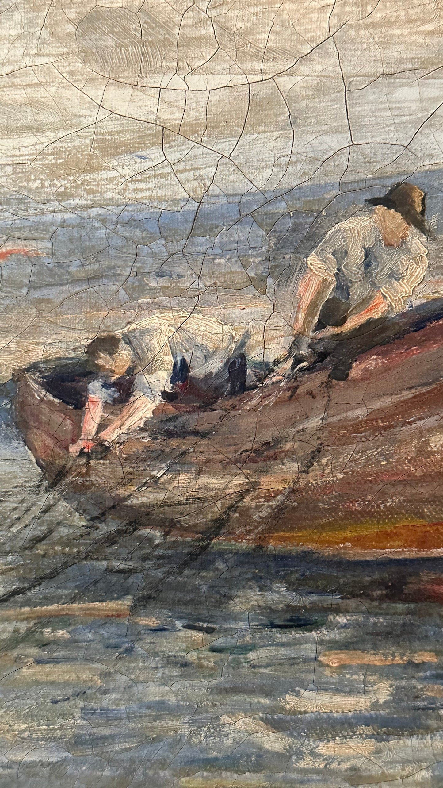 Superb Swedish oil on canvas, Fishmen.