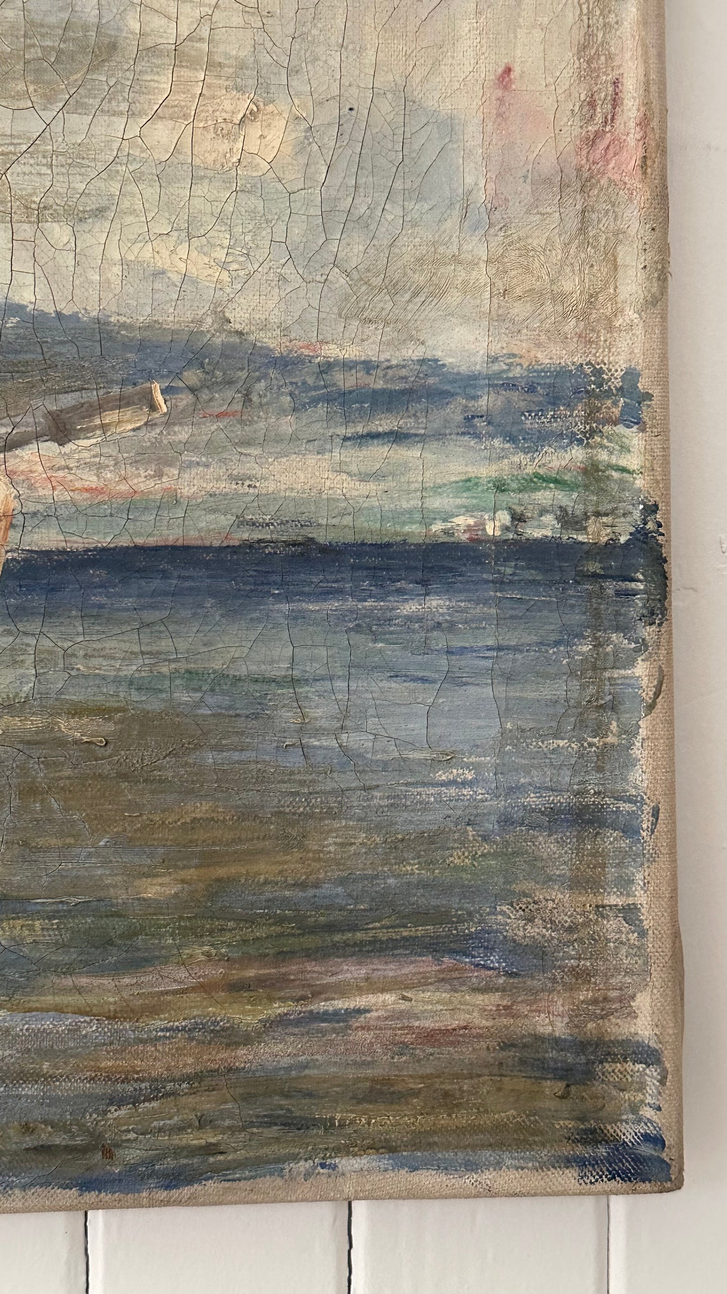 Superb Swedish oil on canvas, Fishmen.