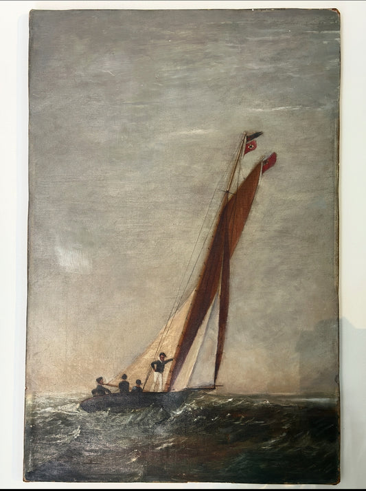 Sold. ❌Late 19th C Sailing Painting, Oil on Canvas.