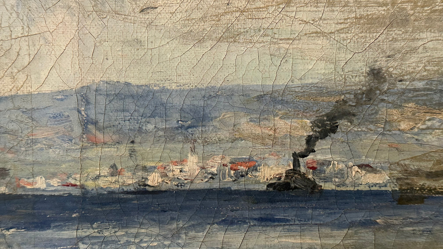 Superb Swedish oil on canvas, Fishmen.