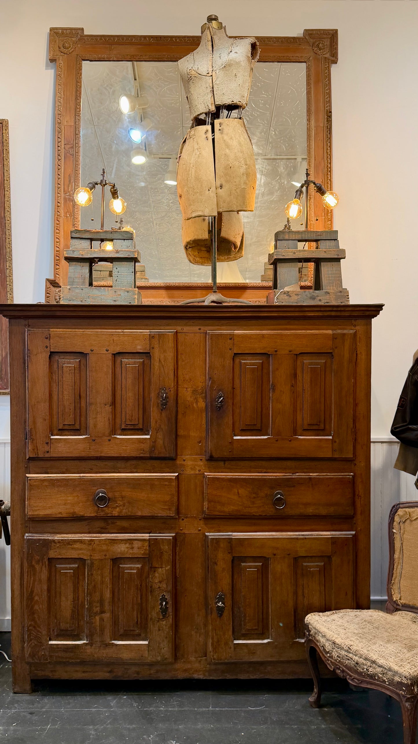 18th French Century Oak Dining Room Cupboard, Housekeepers Style Cupboard