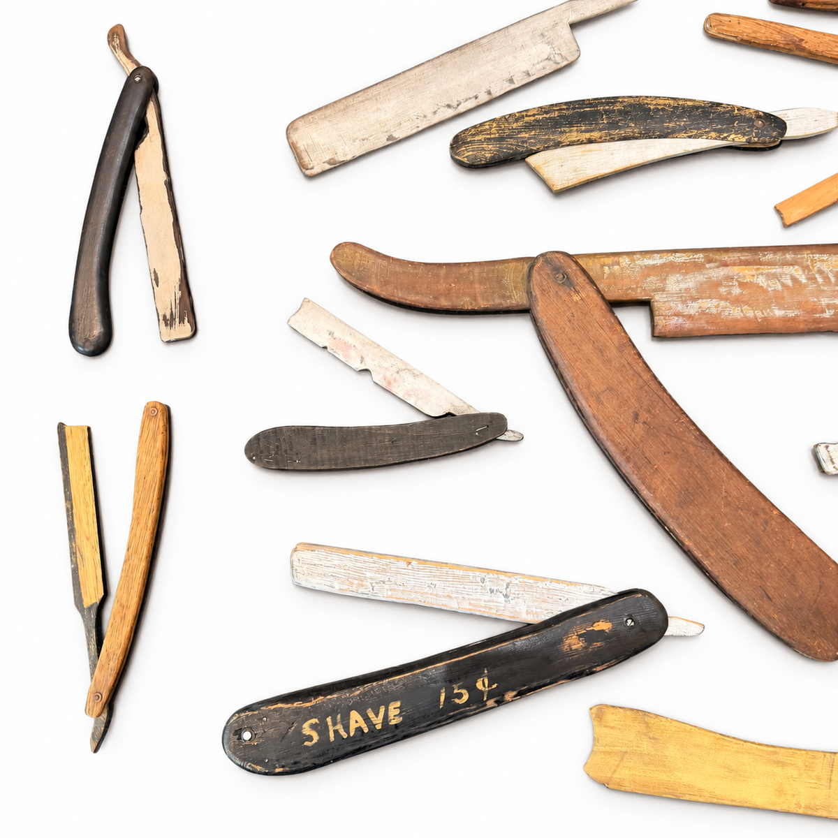 Collection of Rare American Folk Art Barber Trade Signs
