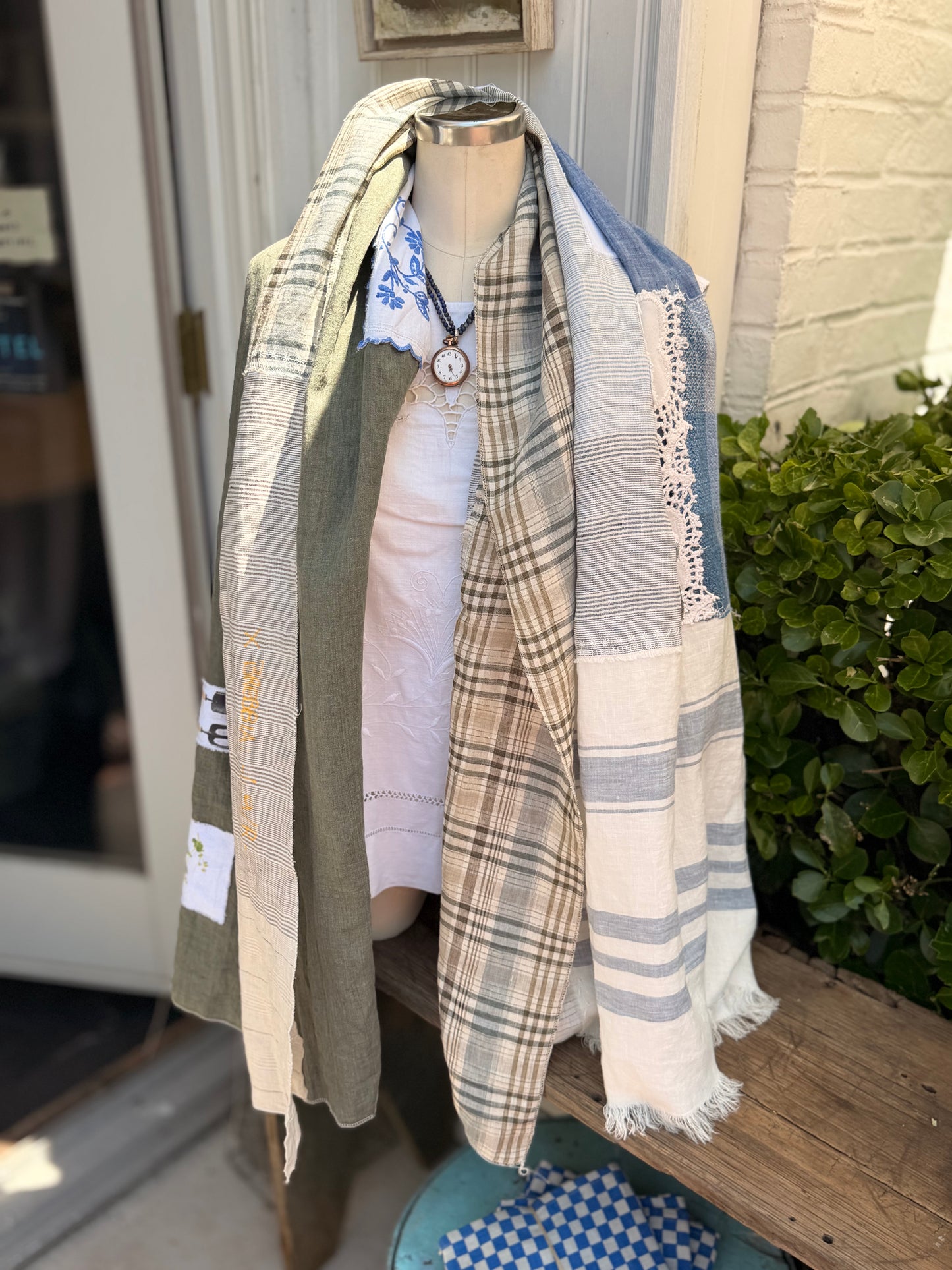 Patchwork Wraps, Scarves in Vintage Fabrics