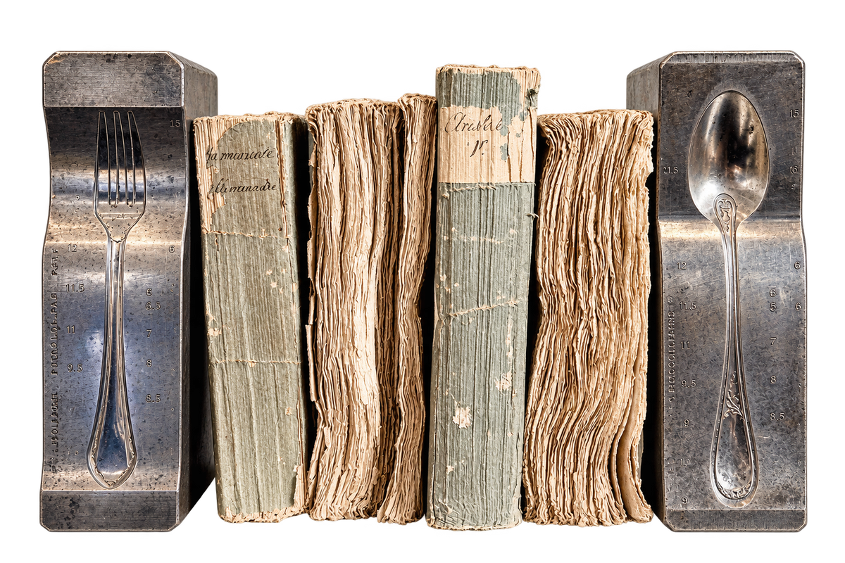 Pair French Industrial Silverware Moulds