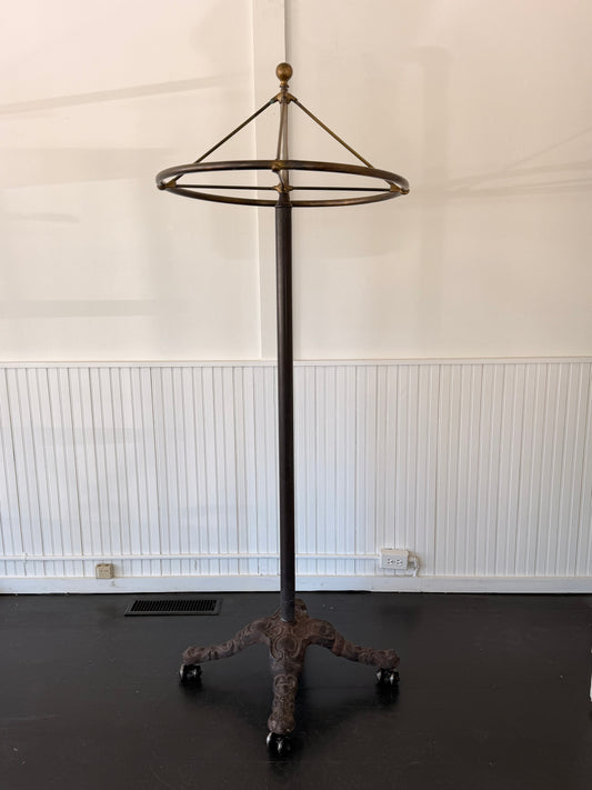 Vintage Clothes Rack in Cast Iron and Brass,