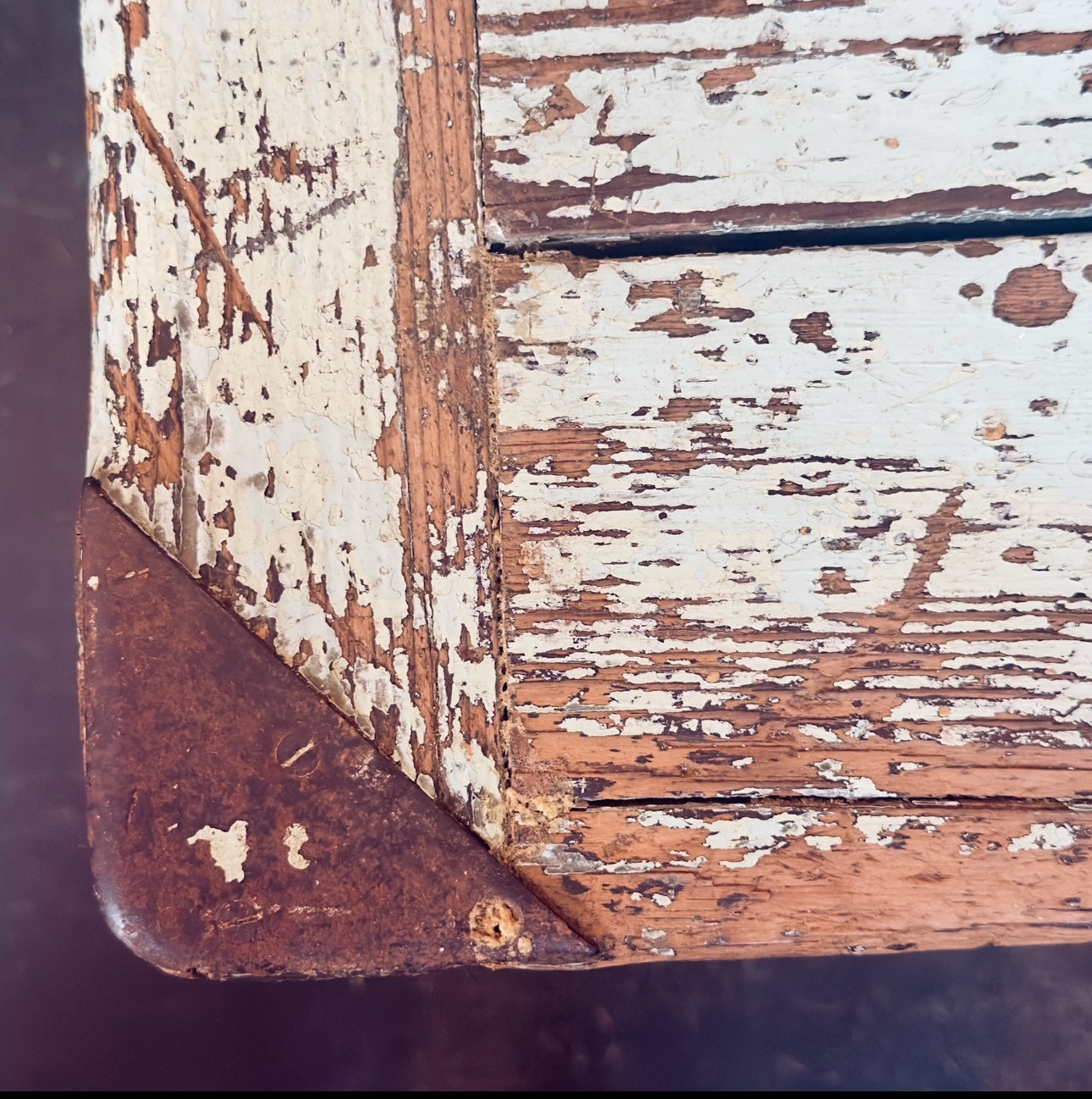 Pair English Painted Trunks, Side Tables
