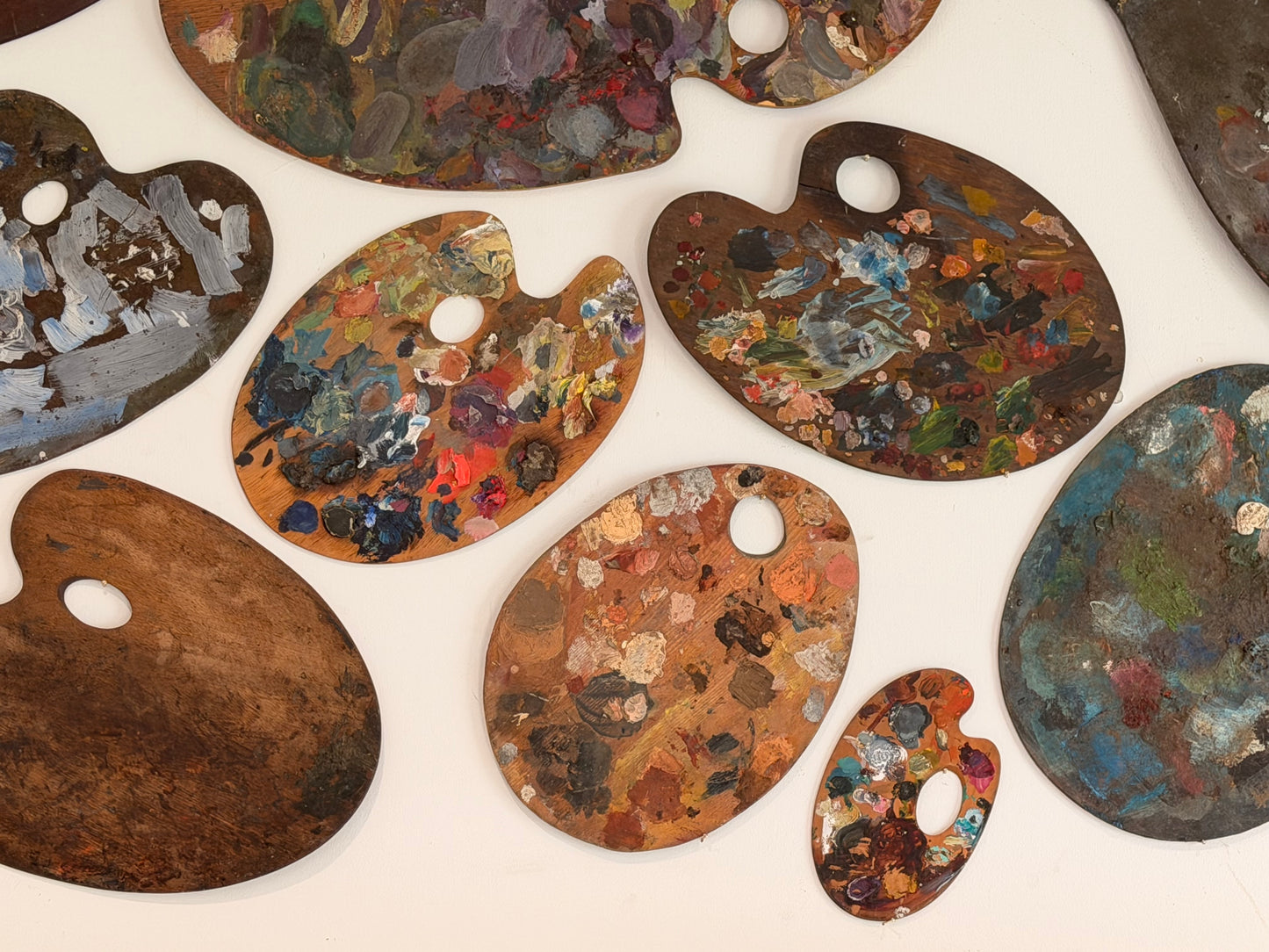 Collection of 13 Original Artists Palettes.