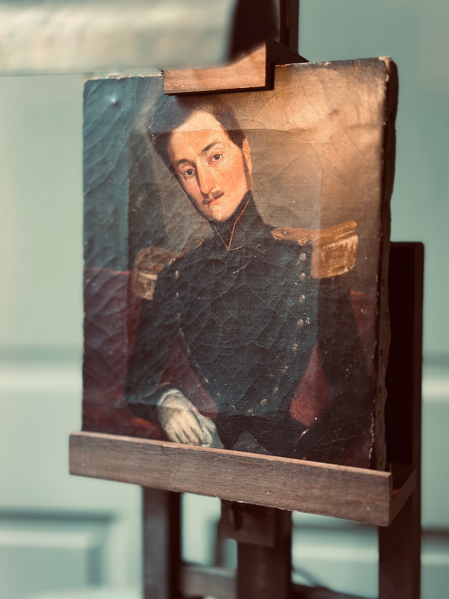 Exceptional Portrait of young man in Uniform French 19th C